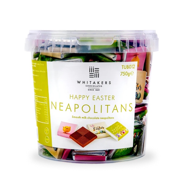 150 x Happy Easter Milk Chocolate Neapolitans Squares Whitakers Chocolates 5g